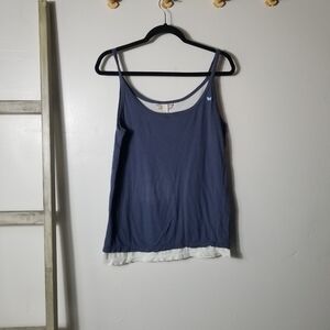 AEROPOSTALE WOMEN'S BLUE AND WHITE TANK TOP SIZE XL